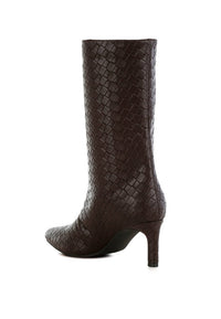 Mentha Woven Faux Leather Boots-Reef Love