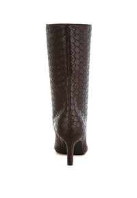 Mentha Woven Faux Leather Boots-Reef Love