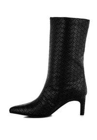 Mentha Woven Faux Leather Boots-Reef Love