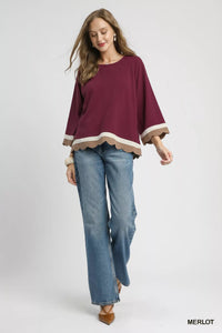 Merlot Scalloped Hem Color Block Tunic - Reef Love