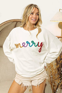Merry Tinsel Lettering Sweatshirt