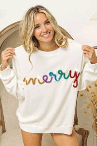 Merry Tinsel Lettering Sweatshirt