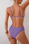 Shop Mesh Trim Solid High Cut Bikini-Minimalist mesh-trim bikini with a high-cut leg and soft stretch fit. Sleek, feminine, and perfect for beach vacations or poolside lounging.-available at Reef Love online boho-chic boutique