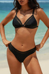 Shop Mesh Trim Solid High Cut Bikini-Minimalist mesh-trim bikini with a high-cut leg and soft stretch fit. Sleek, feminine, and perfect for beach vacations or poolside lounging.-available at Reef Love online boho-chic boutique