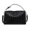 Mia Convertible Woven Crossbody Handbag-convertible crossbody handbag in vegan leather with removable strap and top handle.