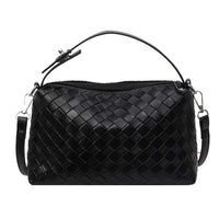 Mia Convertible Woven Crossbody Handbag-convertible crossbody handbag in vegan leather with removable strap and top handle.