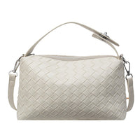 Mia Convertible Woven Crossbody Handbag-convertible crossbody handbag in vegan leather with removable strap and top handle.