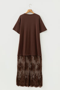 Midnight Muse Lace Overlay T-Shirt Maxi Dress-Reef Love