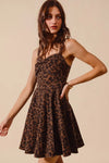 Mineral Washed Leopard Flare Cami Mini Dress-Bold leopard print cami dress with a sweetheart neckline & flare silhouette. Lightweight & flirty, perfect for date nights, summer outings & weekend adventures.-Reef Love Boho-Chic Boutique