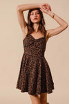 Mineral Washed Leopard Flare Cami Mini Dress-Bold leopard print cami dress with a sweetheart neckline & flare silhouette. Lightweight & flirty, perfect for date nights, summer outings & weekend adventures.-Reef Love Boho-Chic Boutique