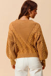 Mineral Washed Loose Fit Textured Cable Sweater
