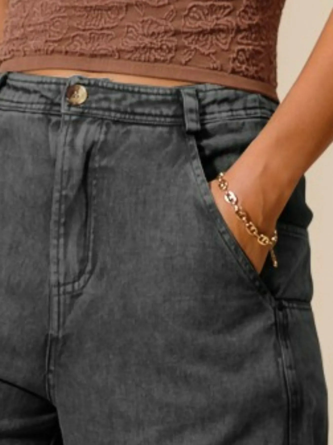 Shop Mineral Washed Mid Rise Barrel Shape Pants-Elevate your look with mineral washed barrel shape pants featuring a trendy curved leg silhouette, vintage-wash finish. 100% cotton comfort meets street style.-available at Reef Love online boho-chic boutique