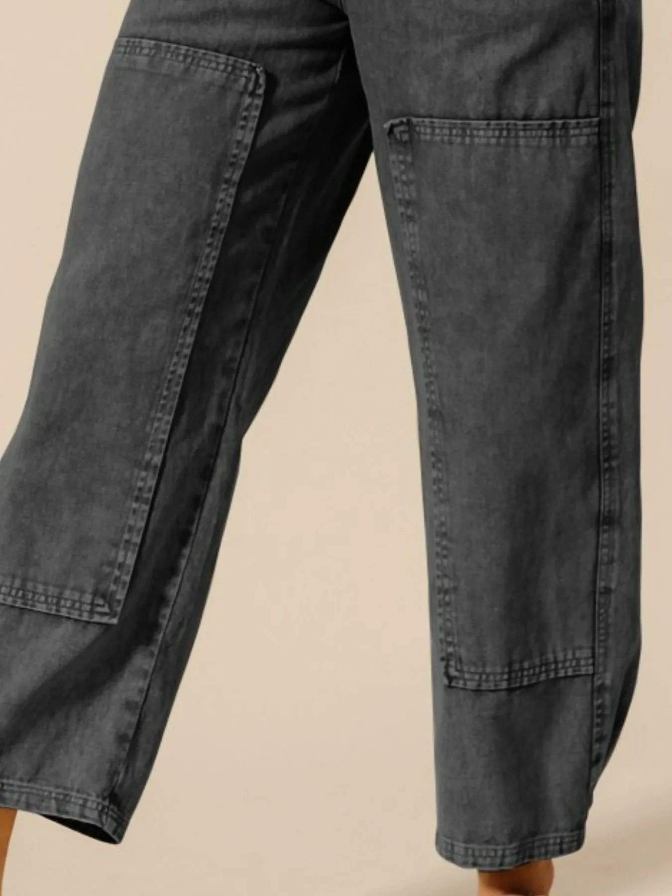 Shop Mineral Washed Mid Rise Barrel Shape Pants-Elevate your look with mineral washed barrel shape pants featuring a trendy curved leg silhouette, vintage-wash finish. 100% cotton comfort meets street style.-available at Reef Love online boho-chic boutique