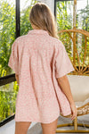 Shop Mineral Washed Pink Leopard Short Sleeve Button Up Top-The mineral washed pink leopard print short sleeve button up top is trendy and edgy, with a vintage look, while the leopard print adds a trendy element. -available at Reef Love online boho-chic boutique