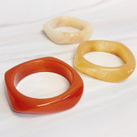 Modern Retro Sculpted Square Resin Bangle Bracelet-Modern Retro Sculpted Square Resin Bangle Bracelet. With its unique sculpted square silhouette and vintage-inspired feel.