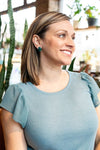 Shop Monstera Leaf Stud Earrings-Lightweight monstera leaf cut-out studs made from plant-based acrylic. Hypoallergenic & handmade in the USA—perfect gift for plant lovers for everyday wear.-available at Reef Love online boho-chic boutique