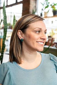 Shop Monstera Leaf Stud Earrings-Lightweight monstera leaf cut-out studs made from plant-based acrylic. Hypoallergenic & handmade in the USA—perfect gift for plant lovers for everyday wear.-available at Reef Love online boho-chic boutique