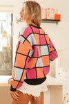 Multi Color Checker Pattern Sweater