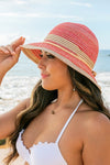 Multi-Stripe Bow Accent Bucket Sunhat-Reef Love