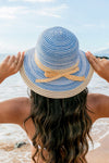 Multi-Stripe Bow Accent Bucket Sunhat-Reef Love
