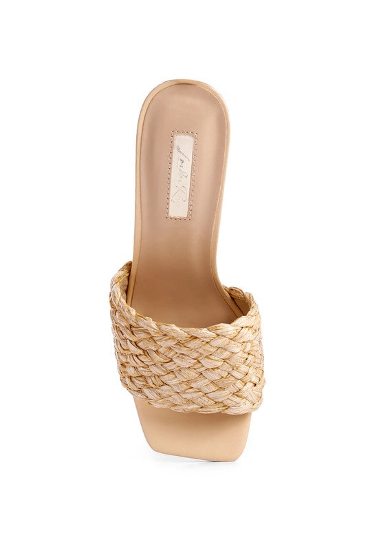 NY Tour Braided Strap Heeled Sandals