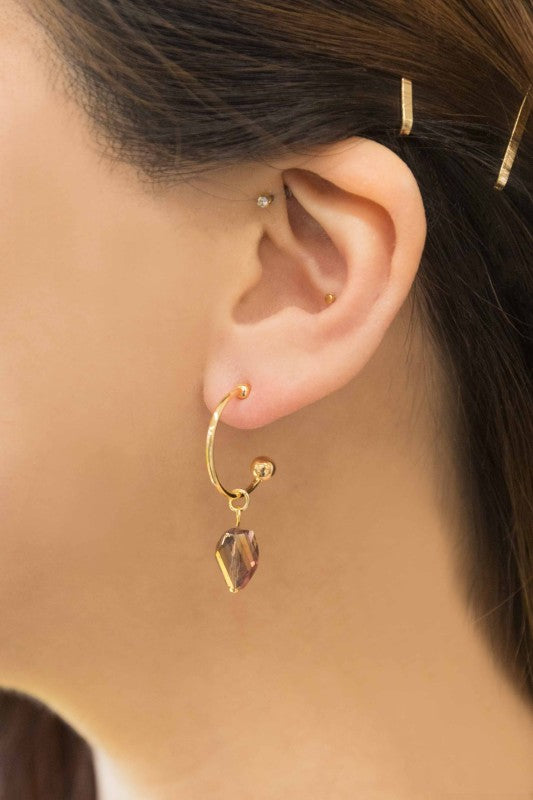 Nabi Pearl Asymmetrical Mix and Match Hoop Earrings-Lovoda-Reef Love