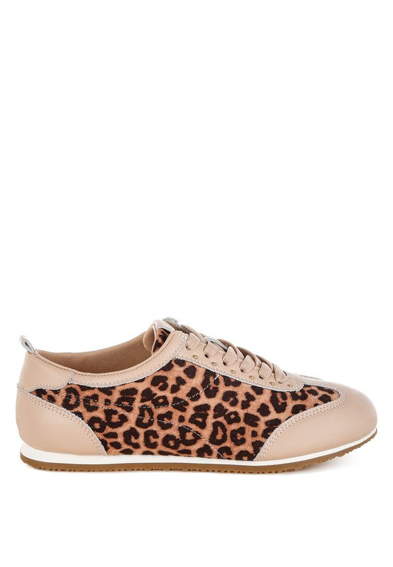 Narati Leopard Print Leather Sneakers