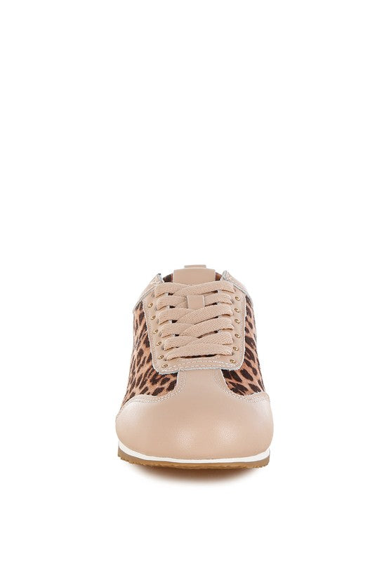 Women's Narati Leopard Print Leather Sneakers, Effortless Chic Style - by Reef Love Boutique