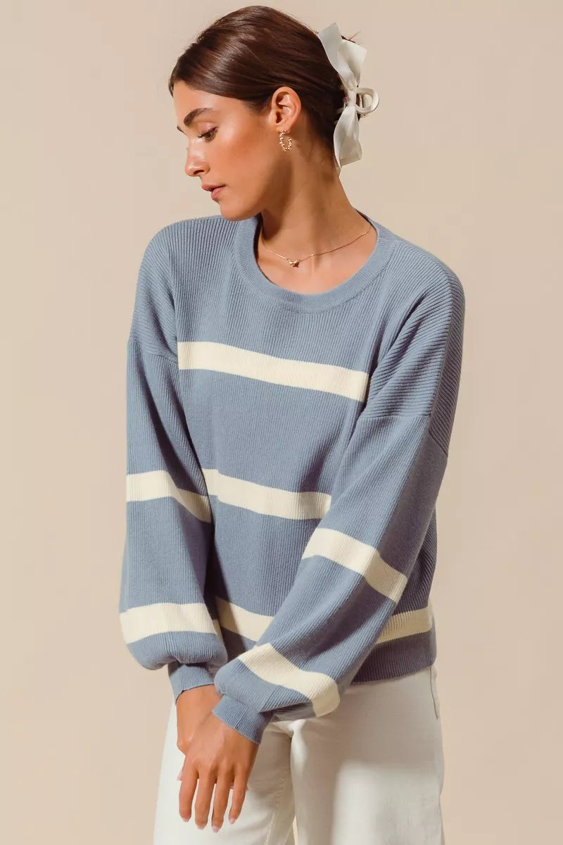 Nautical Ribbed Striped Sweater- Boho Chic Styles by Reef Love
