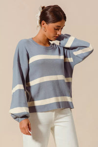 Nautical Ribbed Striped Sweater- Boho Chic Styles by Reef Love