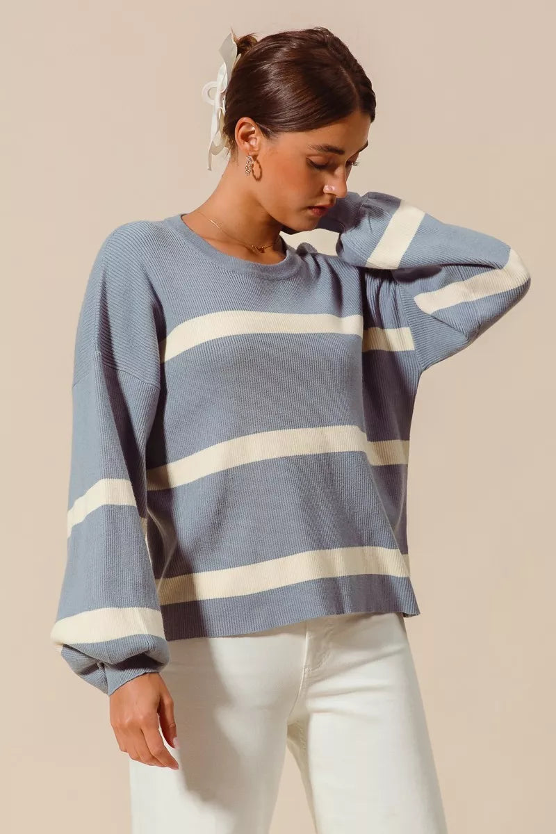 Nautical Ribbed Striped Sweater- Boho Chic Styles by Reef Love