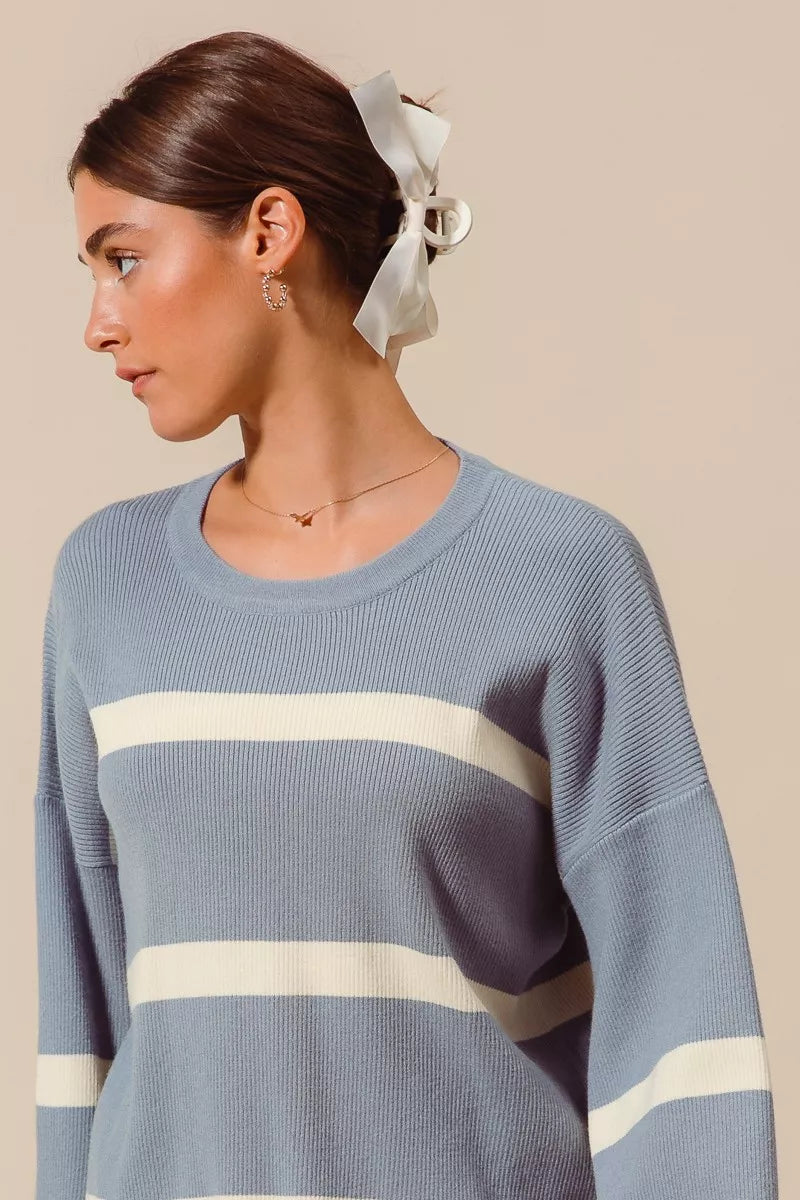 Nautical Ribbed Striped Sweater- Boho Chic Styles by Reef Love