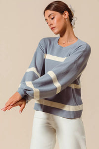 Nautical Ribbed Striped Sweater- Boho Chic Styles by Reef Love