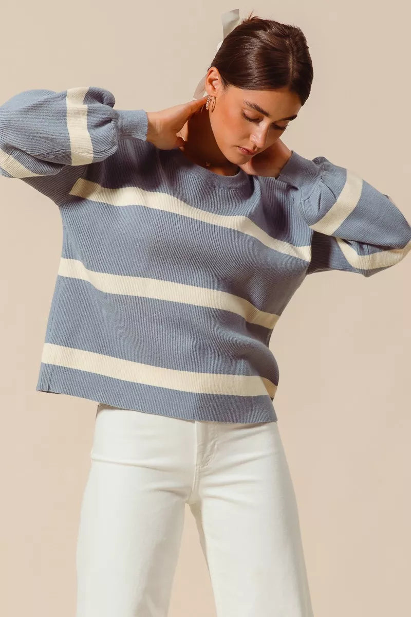 Nautical Ribbed Striped Sweater- Boho Chic Styles by Reef Love