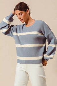 Nautical Ribbed Striped Sweater- Boho Chic Styles by Reef Love
