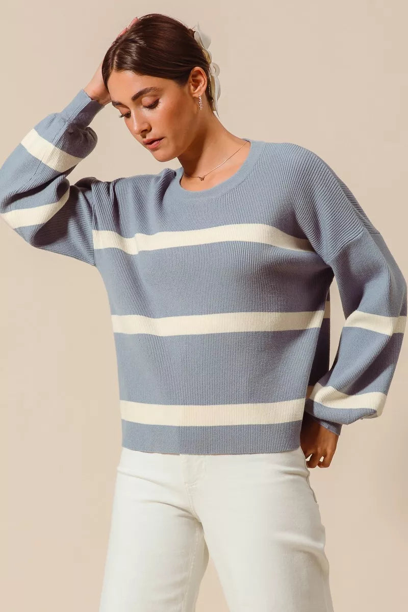 Nautical Ribbed Striped Sweater- Boho Chic Styles by Reef Love