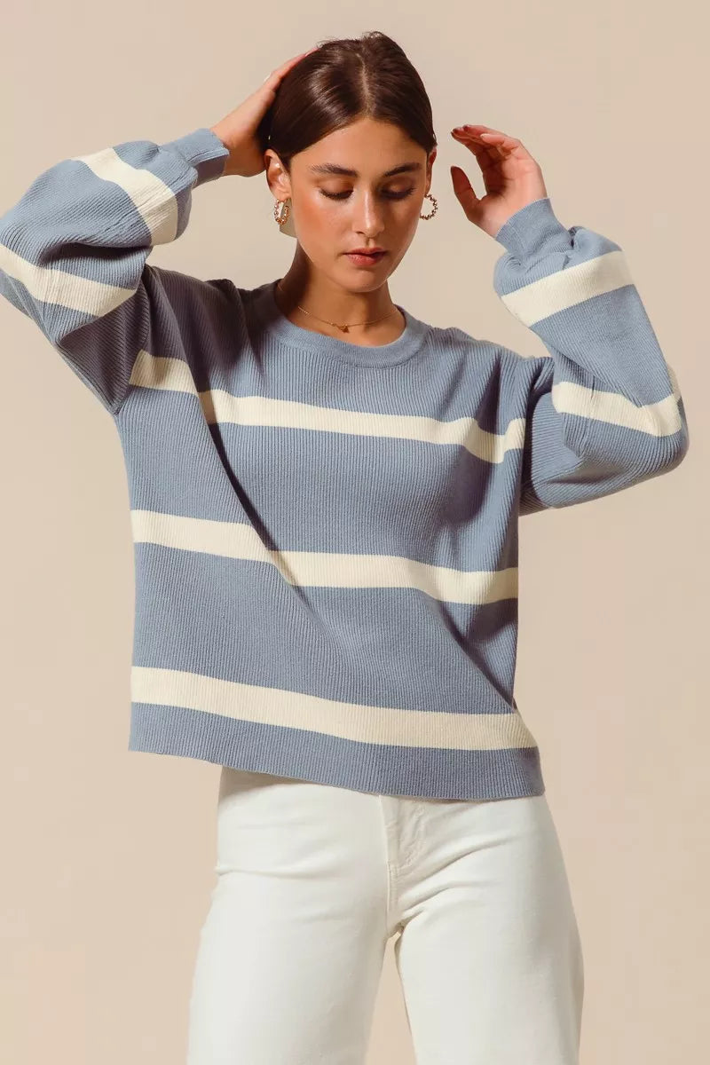 Nautical Ribbed Striped Sweater- Boho Chic Styles by Reef Love