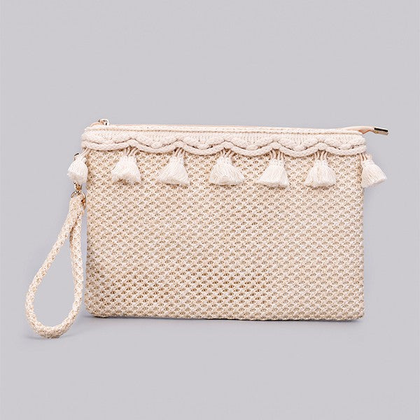 Naya Crochet Tassel Clutch-Reef Love