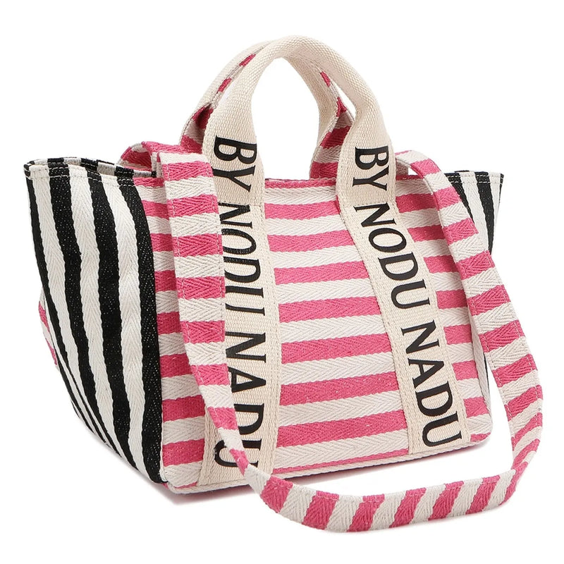 Nicole Lee USA Letter Striped Tote Bag