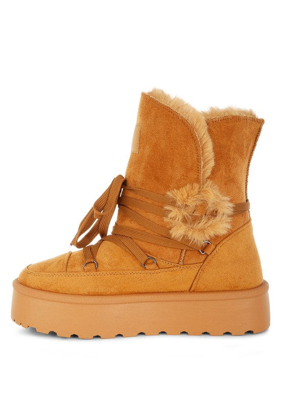 Noaya Chunky Faux Fur Snow Boots- Boho Chic Styles by Reef Love