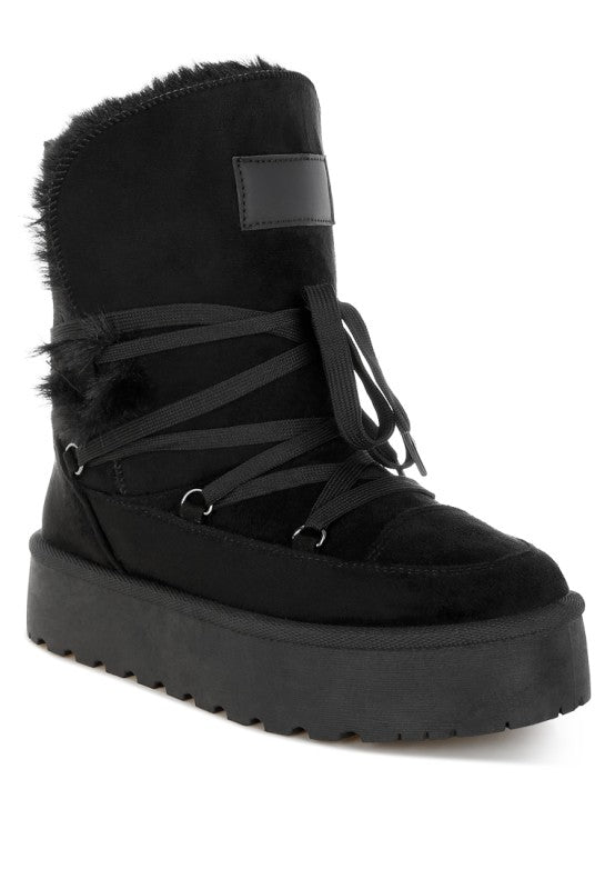 Noaya Chunky Faux Fur Snow Boots- Boho Chic Styles by Reef Love