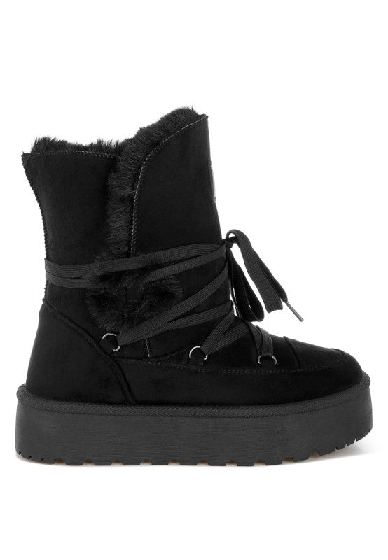 Noaya Chunky Faux Fur Snow Boots- Boho Chic Styles by Reef Love