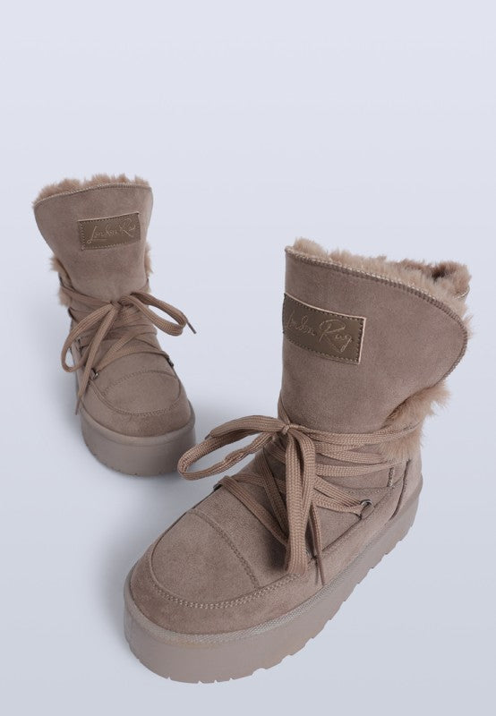Noaya Chunky Faux Fur Snow Boots- Boho Chic Styles by Reef Love