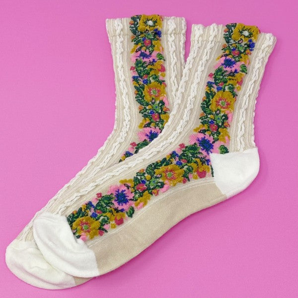 Noble Floral Beauty Socks- Boho Chic Styles by Reef Love