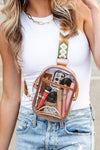Noelle Clear Stadium Sling Bag-Noelle Clear Stadium Sling bag with gold hardware and adjustable strap. Stadium-approved crossbody with zip closure for concerts, sports, and festivals.-Reef Love