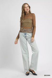 Nylon Lace Mesh Long Sleeve Top - Reef Love