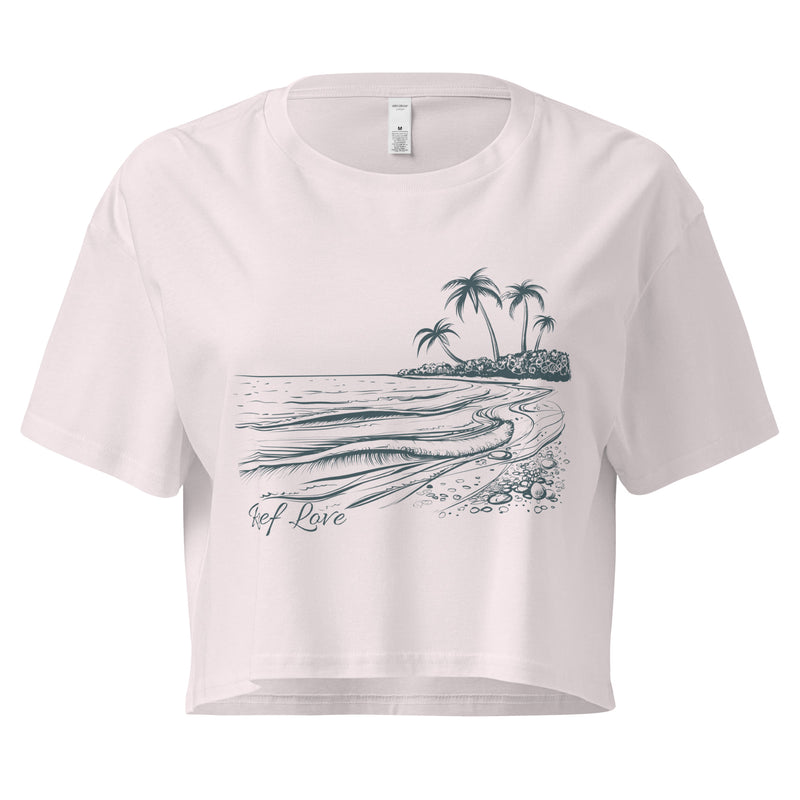 Ocean Scene Reef Love Women’s Graphic Crop Tee- Boho Chic Styles by Reef Love