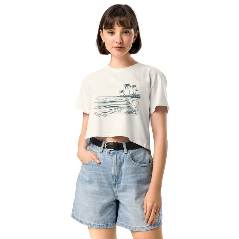 Ocean Scene Reef Love Women’s Graphic Crop Tee- Boho Chic Styles by Reef Love