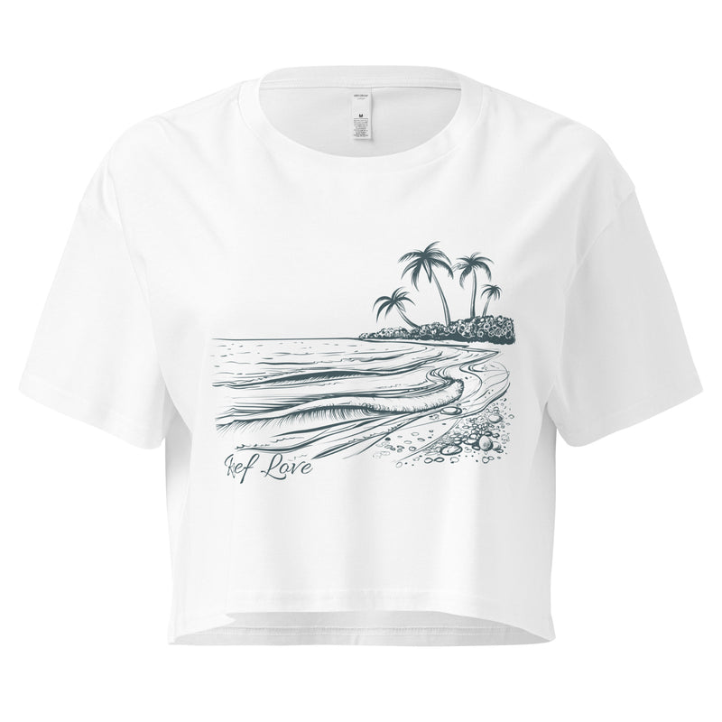 Ocean Scene Reef Love Women’s Graphic Crop Tee- Boho Chic Styles by Reef Love