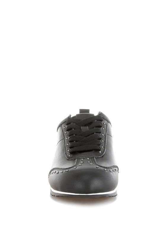 Odaya Studded Real Soft Leather Sneakers by Rag&Co